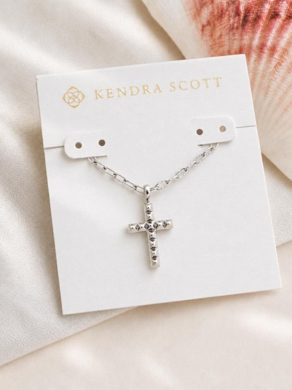 Kendra Scott Jada Cross Silver Short Pendant Necklace
